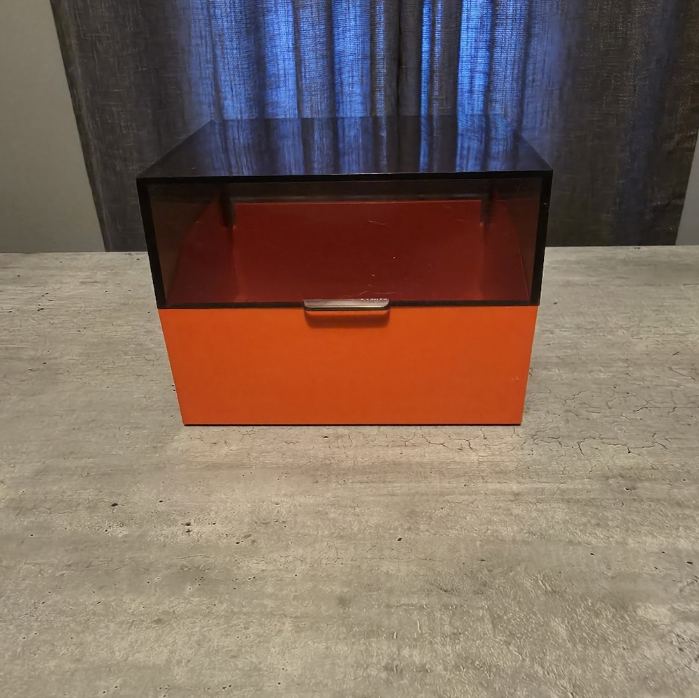 Vintage Starmark cardmate/ Smoke Gray Orange Recipe Box/file box